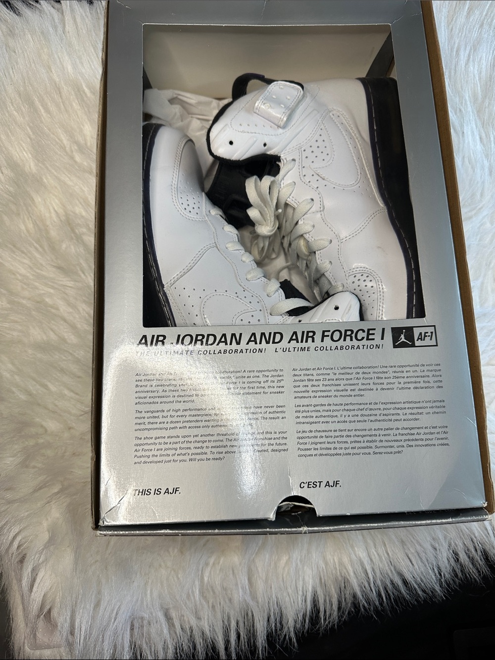 Jordan High-Top Sneakers in White and Black